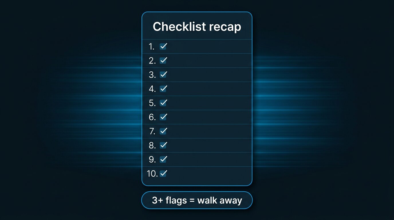 Numbered checklist of all 10 signals