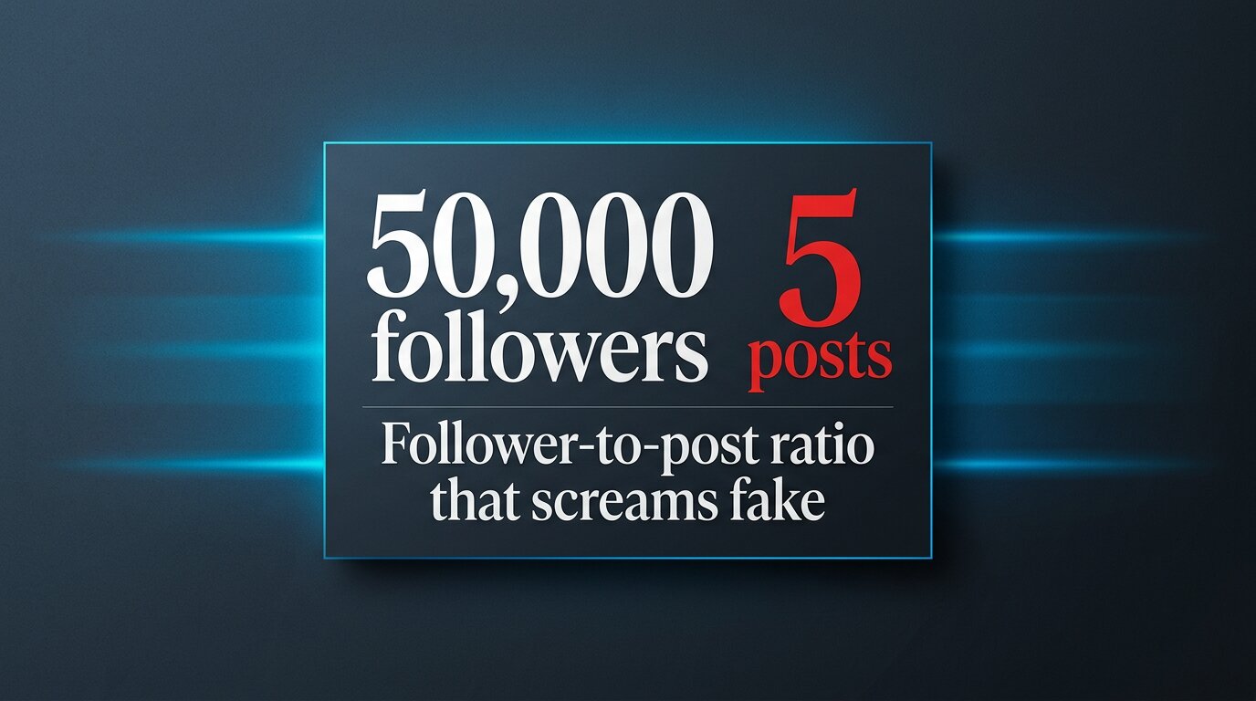 Card showing 50K followers vs 5 posts mismatch