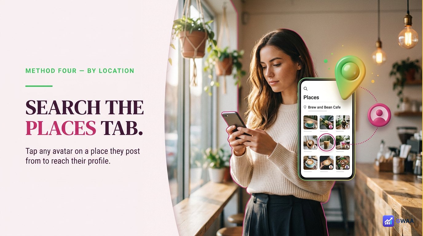 Instagram Places search showing posts tagged at a specific location