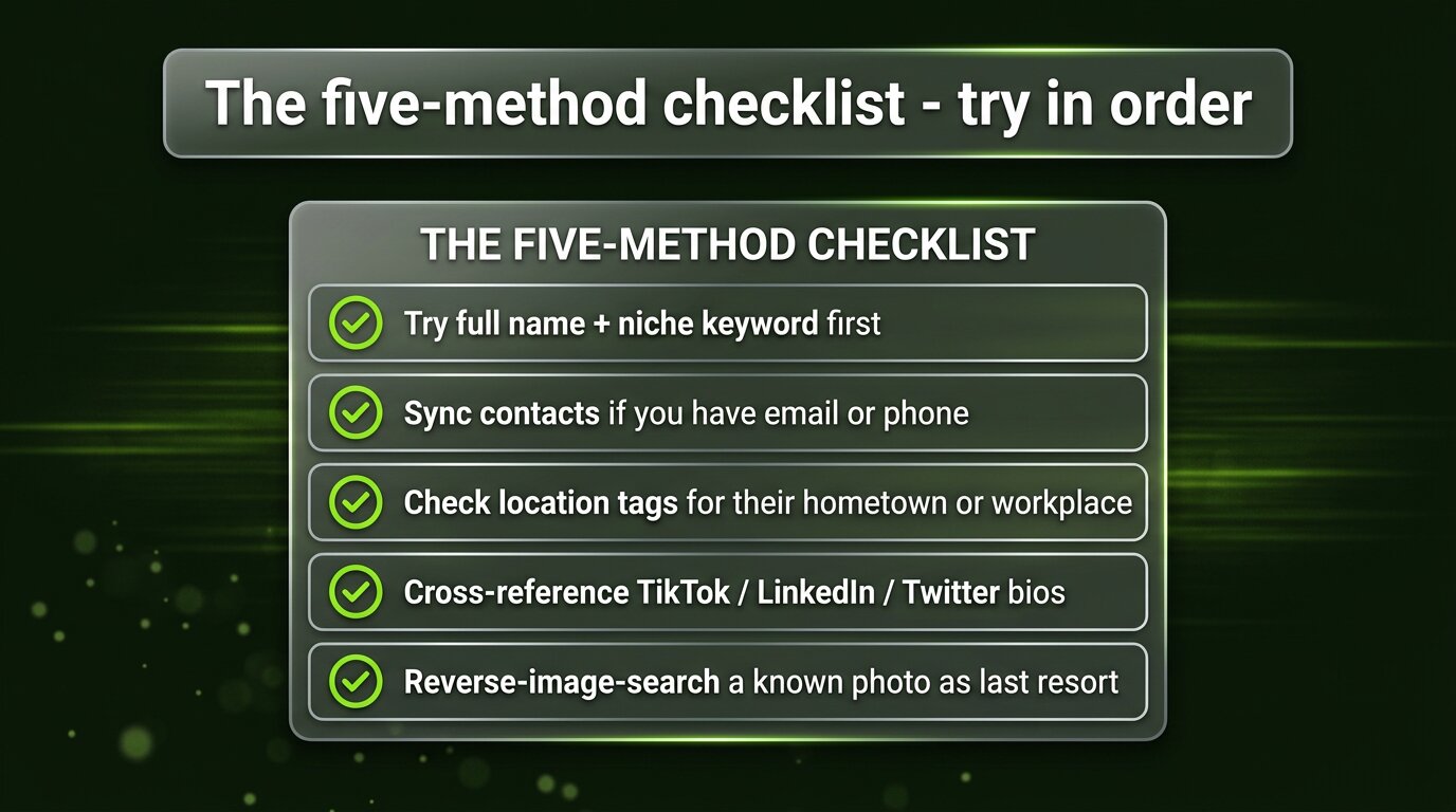 Five-step checklist card to try in order