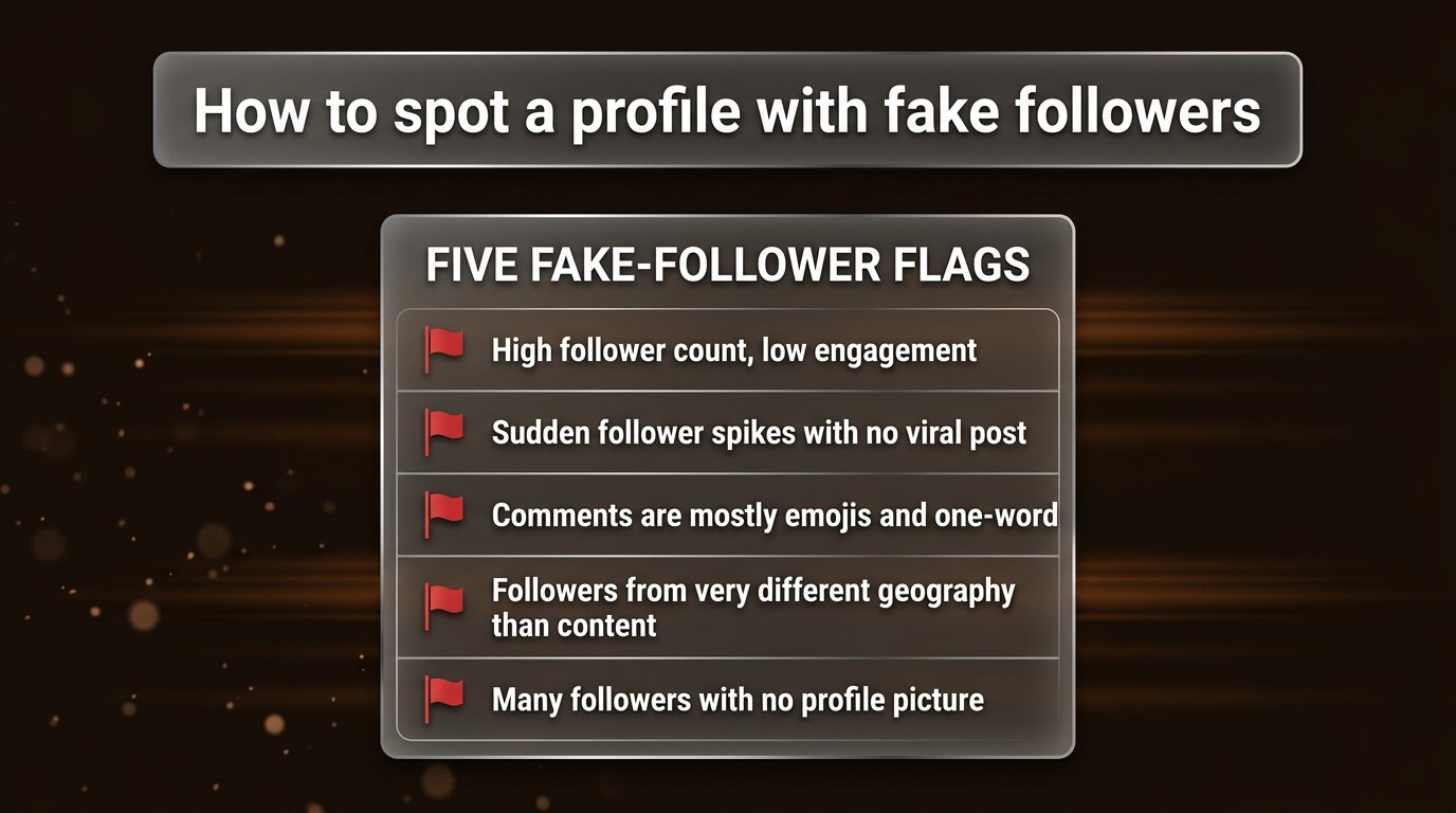 Five red-flag list for spotting fake-follower accounts