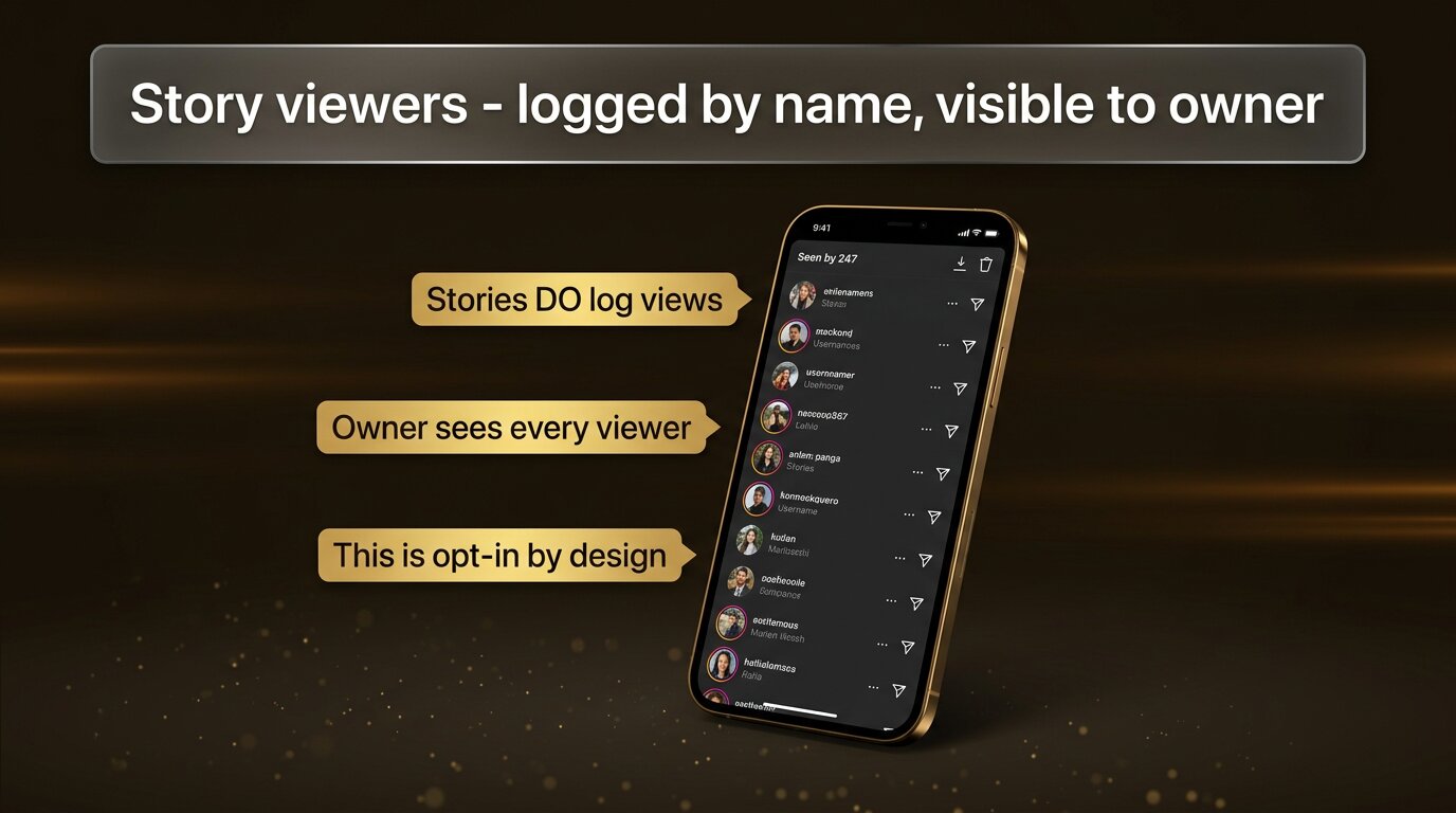 Phone showing story viewer list with usernames