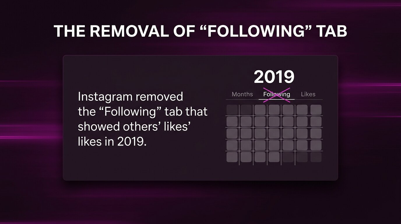 Card explaining the 2019 Following tab removal