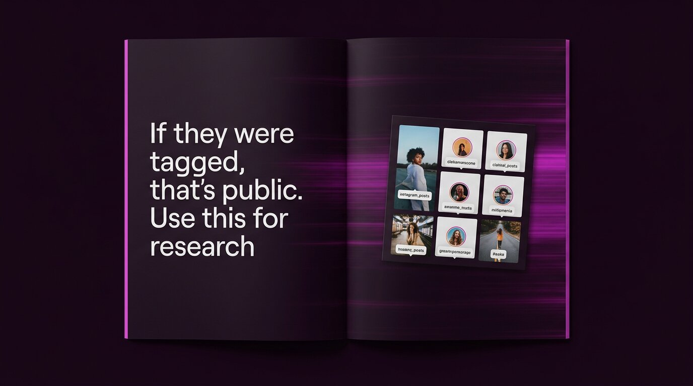 Card showing tagged photos as public engagement signal
