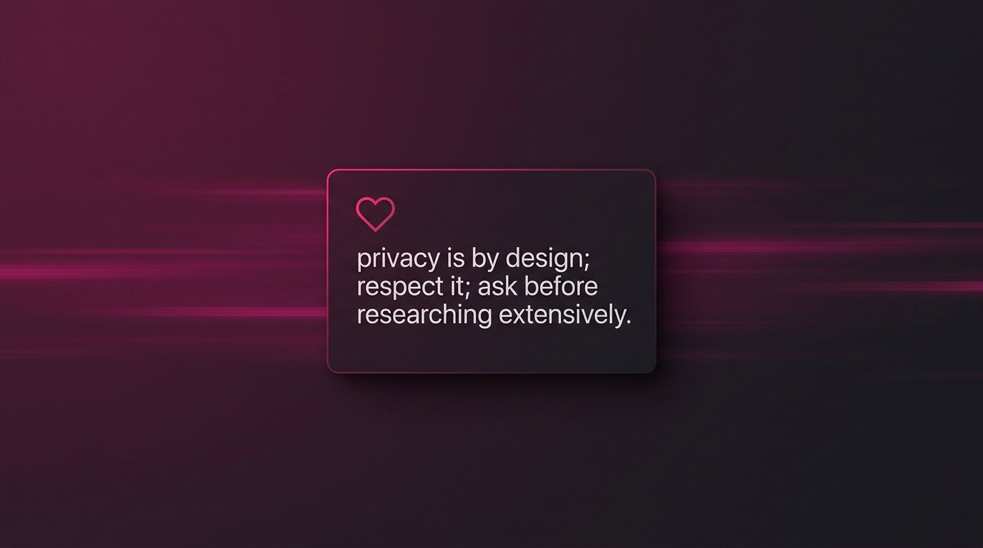 Heart-icon card about respecting privacy