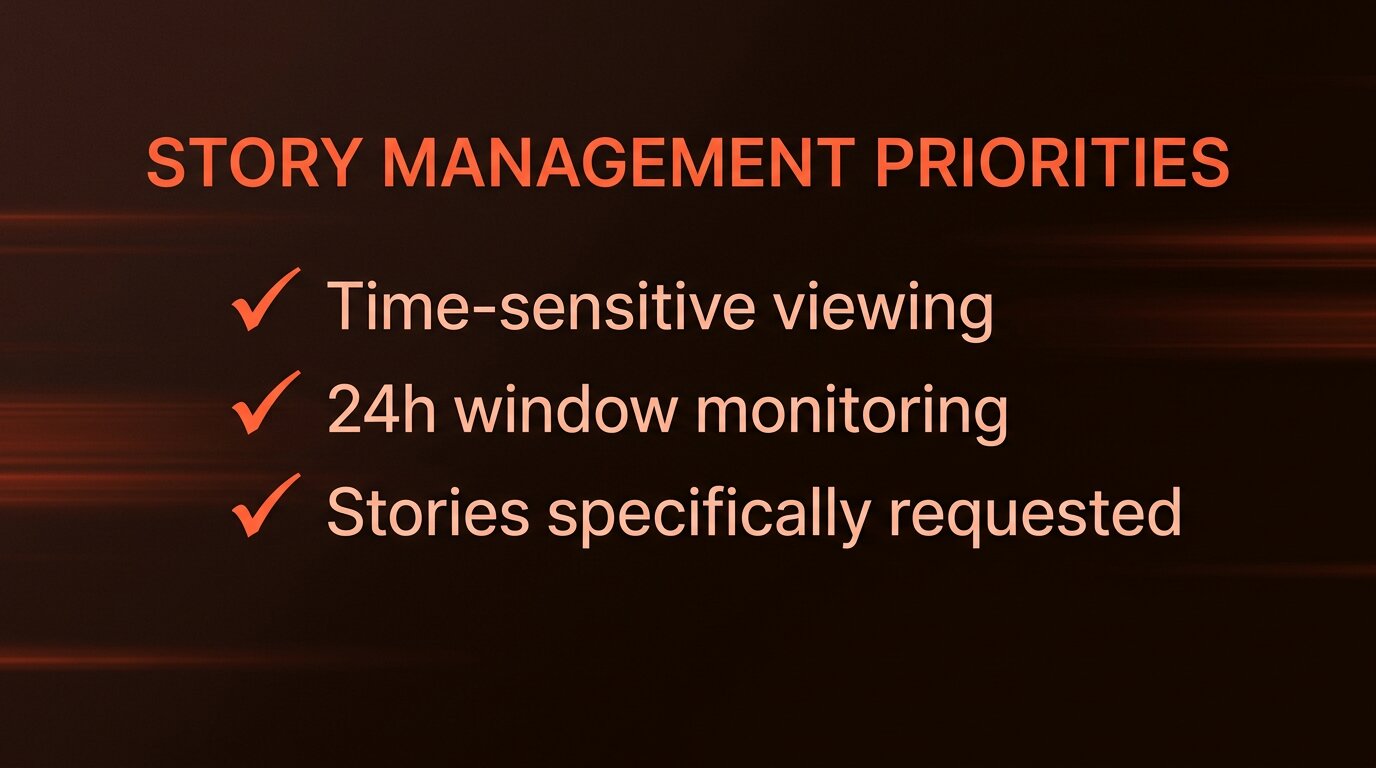 Three-row card listing story-viewer use cases
